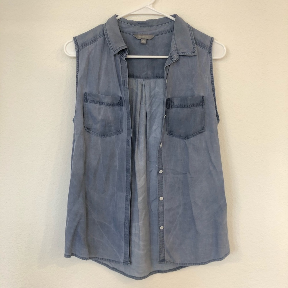 Button Down Vest Shirt